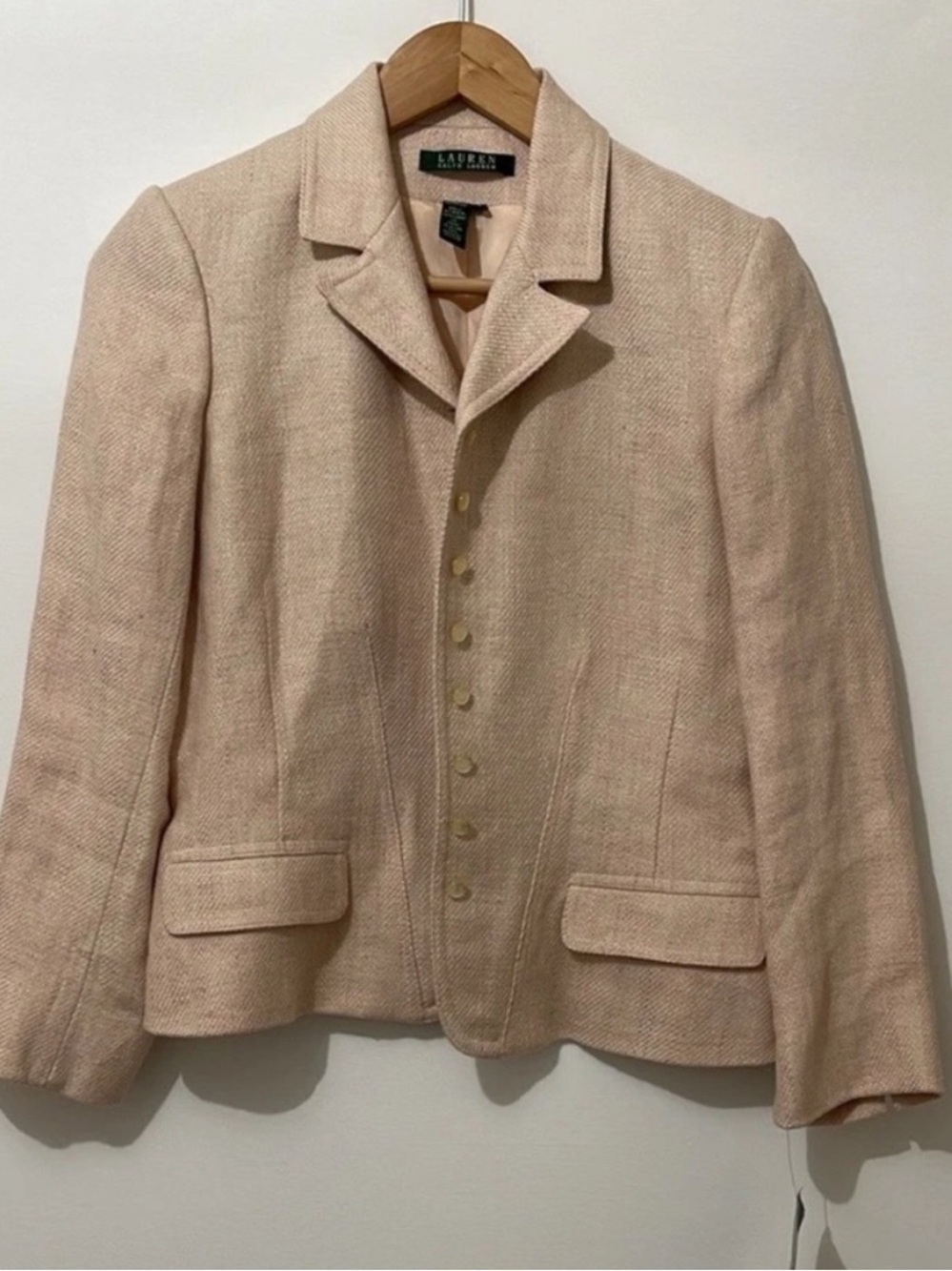 Vintage Lauren Ralph Lauren Linen Blazer In Portrait Pink NWT Size 8